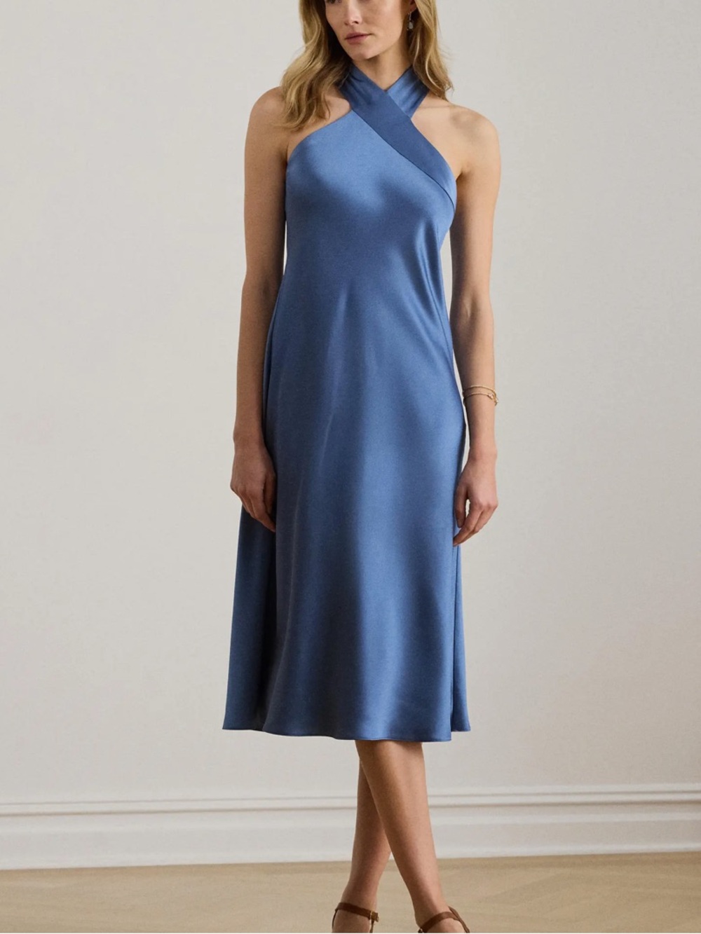 Ralph Lauren Satin Midi Dress
